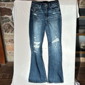 Buckle Black Fit #35 Distressed Blue Flare Jeans